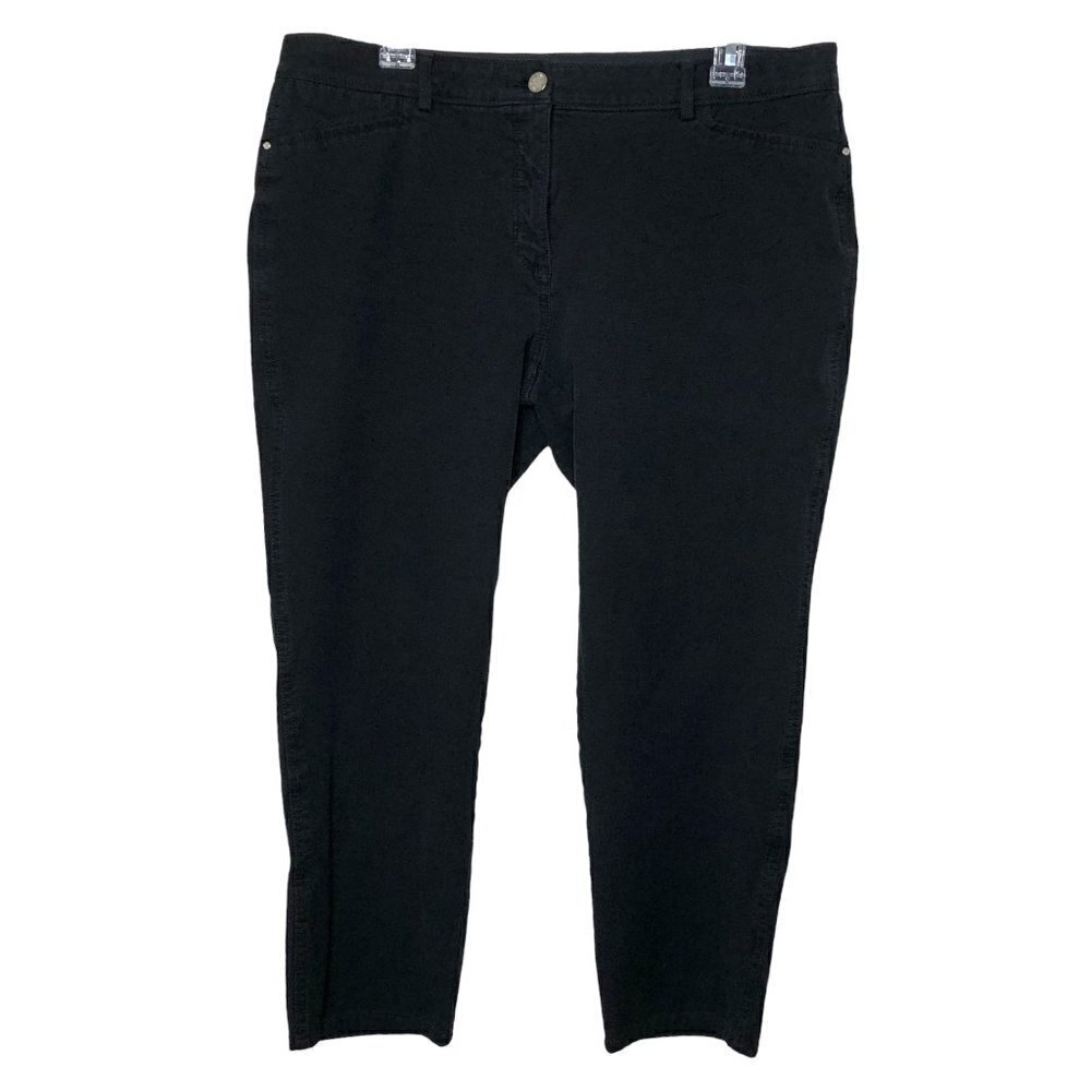 Chico's Size 3 - SO SLIMMING Cotton Blend Black Cropped Pants - Standard Size 14